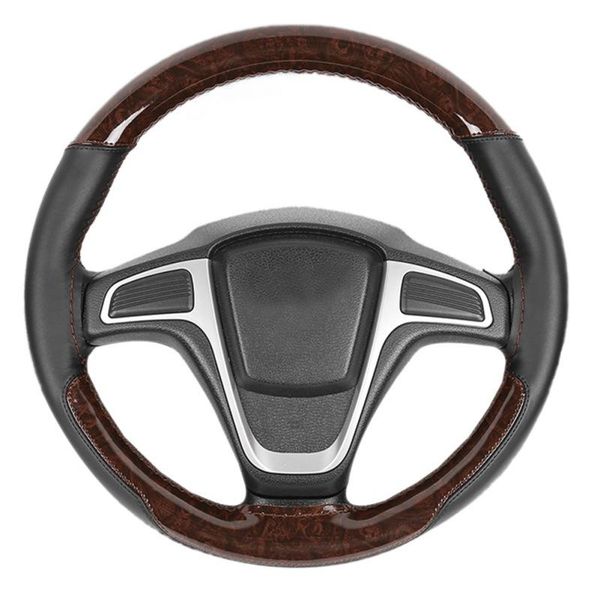 

steering wheel covers 1pc anti slip breathable handle cover leather splicing peach wood grain sports hand sewn car parts