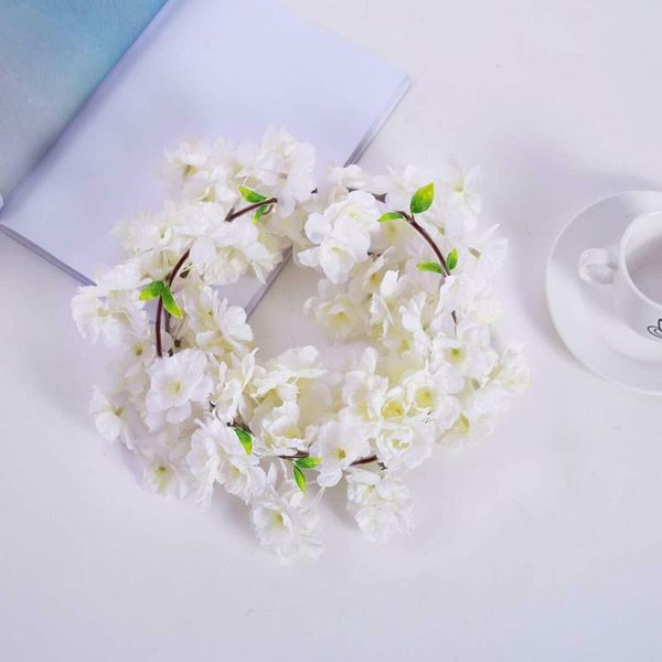 

decorative flowers & wreaths artificial cherry peach blossom fake silk flower home wedding party floral decor