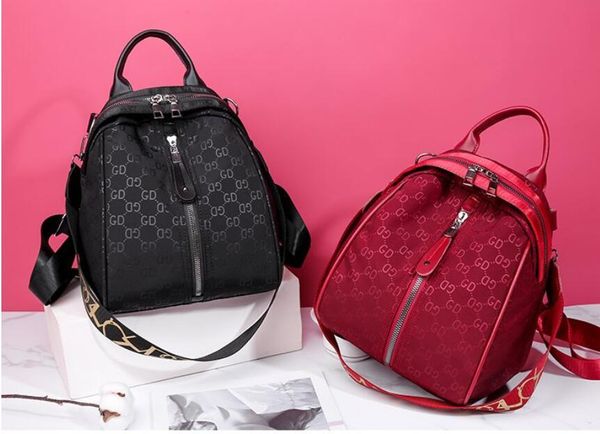 

women's bag zipper backpack letter teenager girls school fashion korean contrast ribbon shoulder