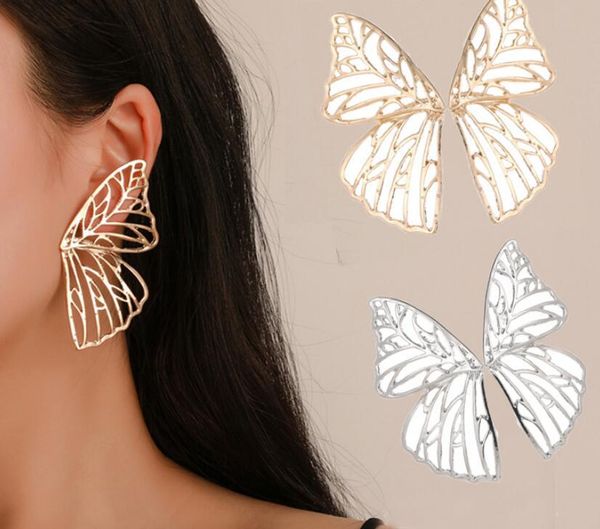 

ins new fashihon women girls hollowed butterfuly earrings silver gold statement stud earring jewelry gifts