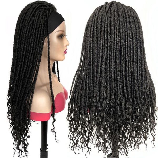 

synthetic wigs headband dreadlocks wig long hair soft faux locs cosplay black braiding crochet twist for women