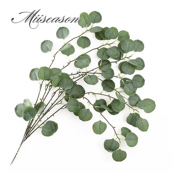 

green artificial eucalyptus rattan and leaf branch plants wall material decorative fake for home shop garden party decor flowers & wreaths