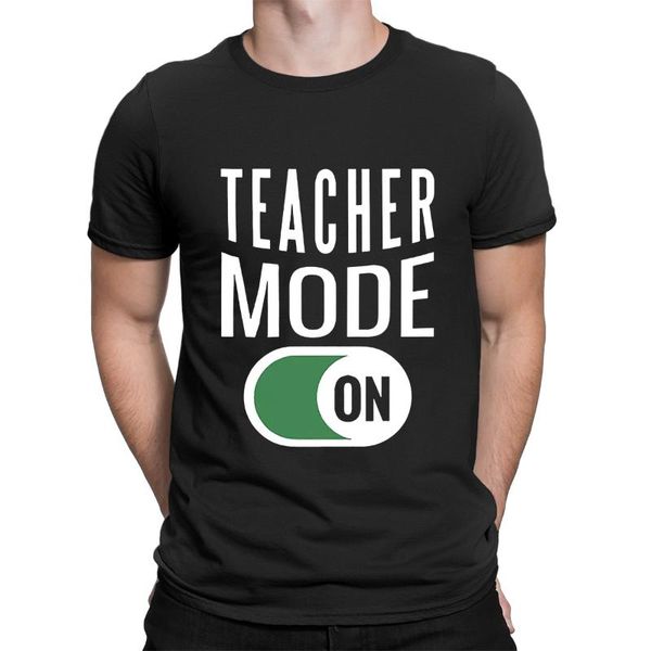 

men's t-shirts oversized t shirt teacher mode on funny short sleeve t-shirt cotton 100% novelty tee, White;black