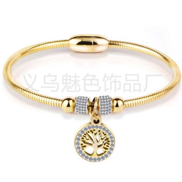 

bracelet charm jewelry stainless steel tree of life pendant, Golden;silver