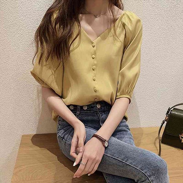 

fashion chiffon office lady shirt women blouse long sleeve v-neck women, White
