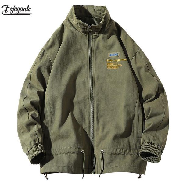 

men's jackets fojaganto brand men casual fashion autumn jacket trend letter printing style all-match male, Black;brown