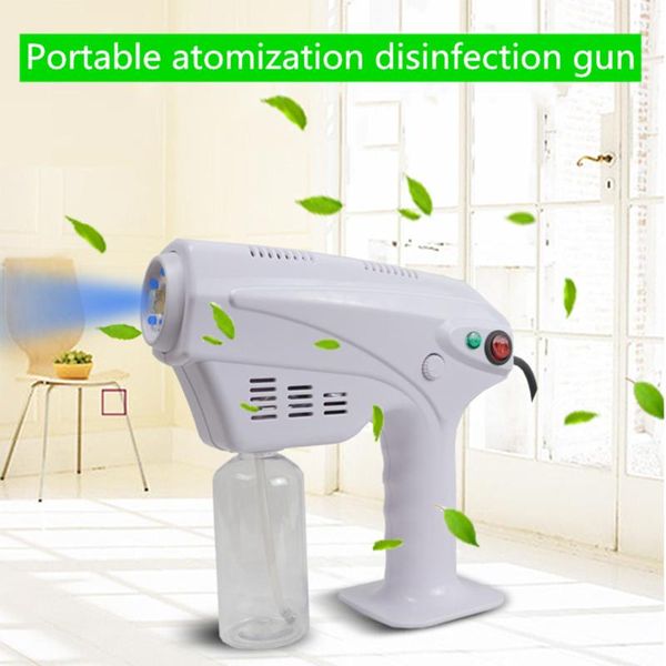 

water gun & snow foam lance 1200w 220v rechargeable handheld atomization disinfection machine stage smoke blue light nano steam tools