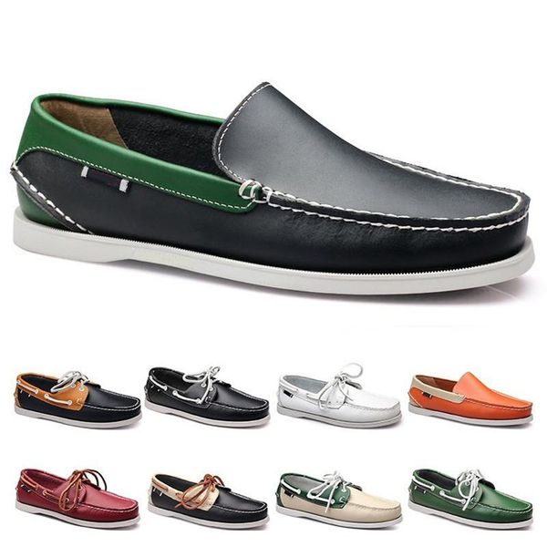 

2021 mens running shoes leather british style38 black white brown green yellow red fashion outdoor comfortable breathable