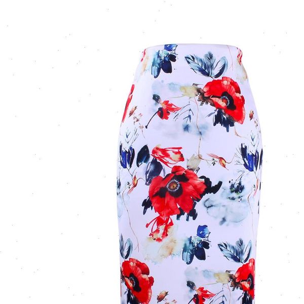 

discount bottoms flower print womens skirt s 4xl midi saia faldas fashion girls pencil skirts wholesale price, Black