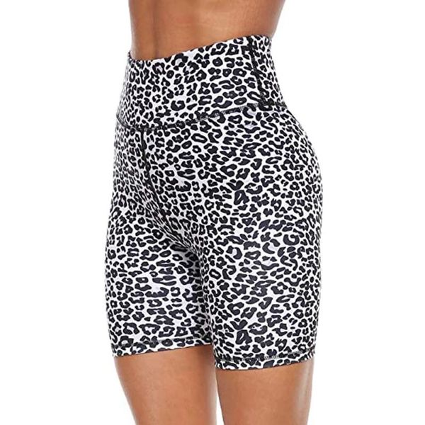 

women's leggings leopard print high waist short fashion workout pocket women clothes tummy control leggins fitness clothing 12#, Black