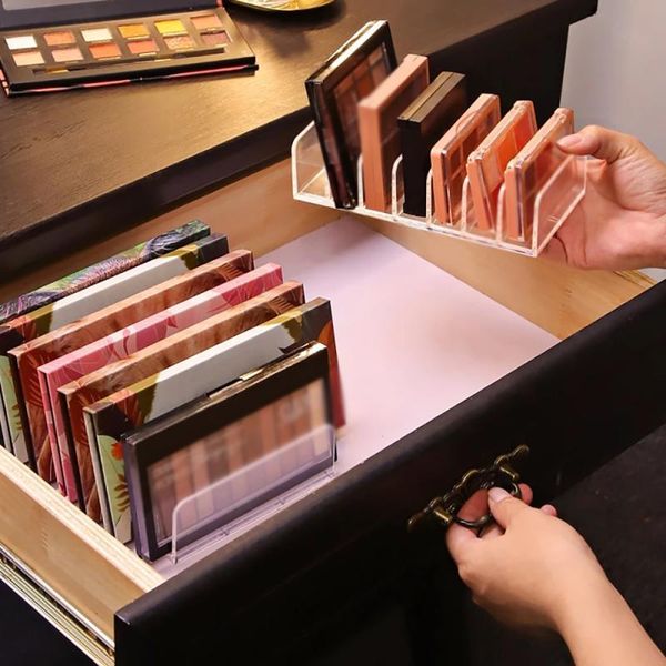 

storage boxes & bins 7 grids clear acrylic makeup organizer powder box deskeyeshadow multi-layer tools holder