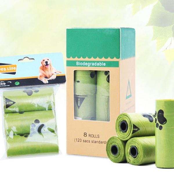 

rolls/box dog poop bag degradation disposable garbage carton pick up toilet bags cat waste outdoor clean travel & outdoors