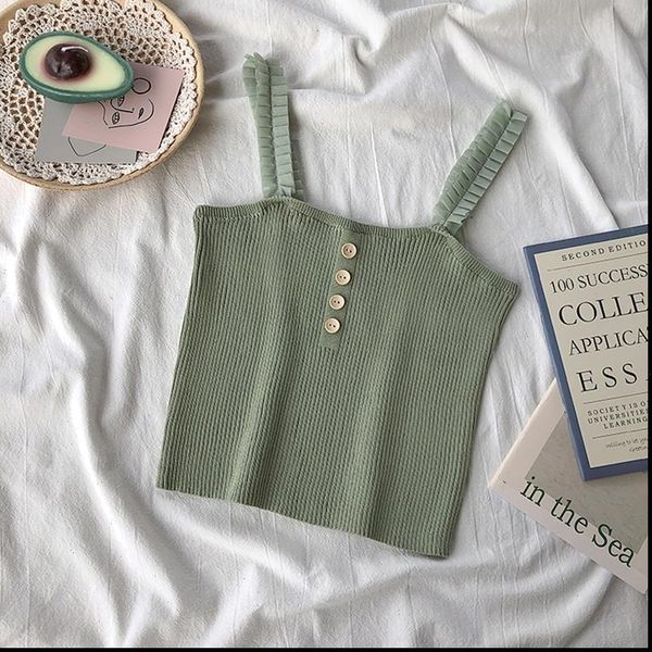 

fashion slim camisole summer women cami knitting bodycon sleeveless with shinning rayon knitted, White