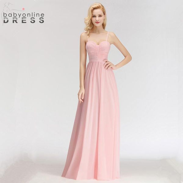 

party dresses 2021 summer spaghetti straps chiffon long evening dress backless sweetheart neck draped pink, White;black