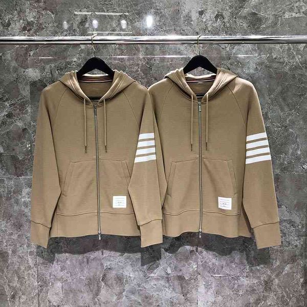 

dongguan original correct version tb zipper cardigan yarn dyed jacket sports tide brand couple sweater, Black