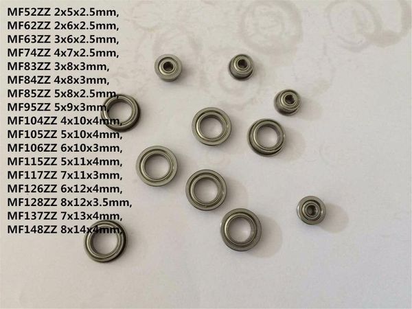 

bearings 5-10pcs mf52zz mf62zz mf63zz mf74zz mf83zz mf84zz to mf148zz miniature flange bearing thin wall metal shielded flanged