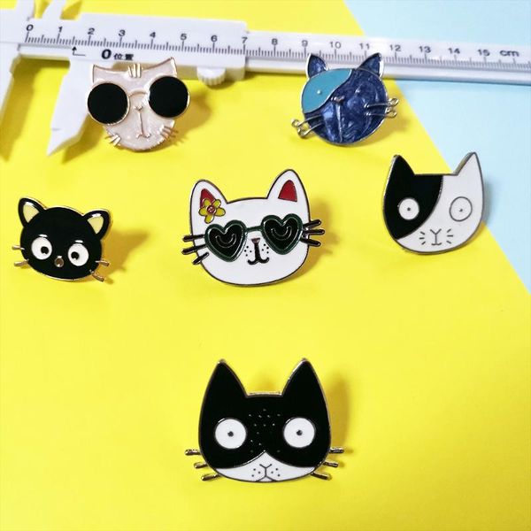 

pins, brooches cute animal brooch pin cat badge kitten for women lapel pins backpacks jeans shirt bag jewelry gift, Gray