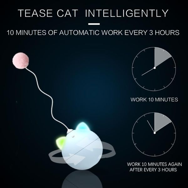 

electric cat toy self rolling ball feather playmate stick toys- toys