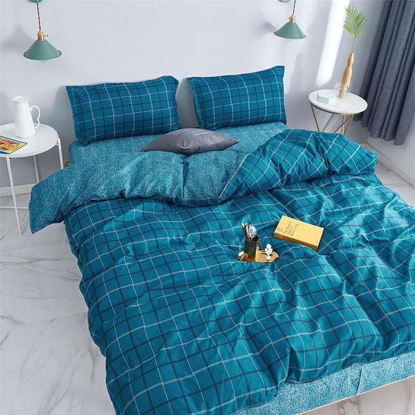 

bedding sets blue geometric print duvet cover child bed sheets and pillowcases comforter set kid boy girl