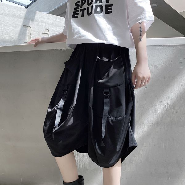 

pants fashionable the dark harlem brand design 5-legged work clothes loose functional sports shorts men, Black