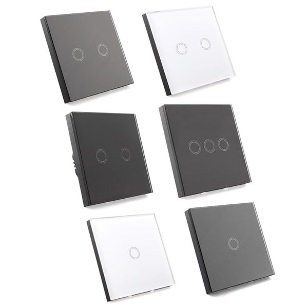 

smart home control light switch with wall glass touch screen remote 1-way white