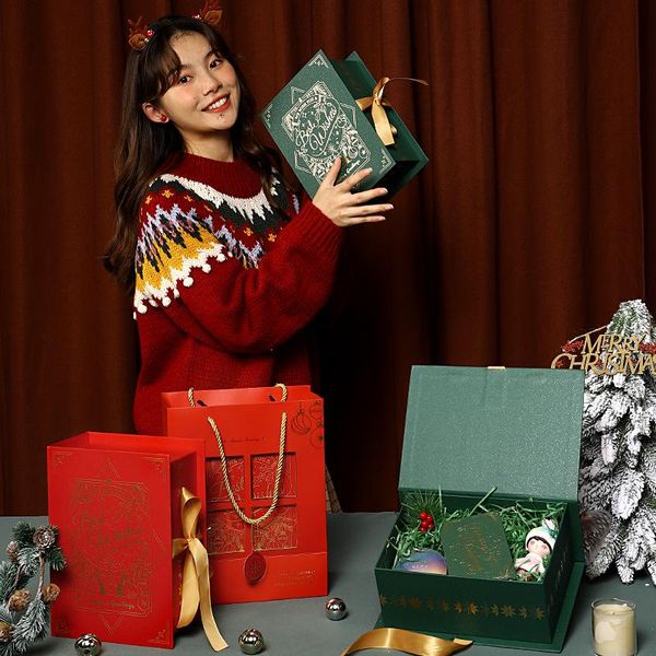 

gift wrap christmas box eve packing holiday party elk tarot bronzing bag