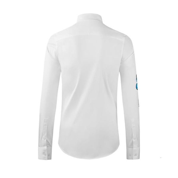 

men's 100% pure cotton shirt men long sleeve slim colorful butterfly printed chemise homme big size casual business male dress shirts b, White;black