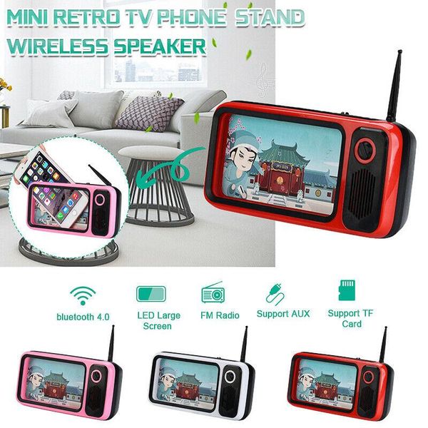 

mini wireless speaker portable retro tv mobile phone stand holder sd998 cell mounts & holders