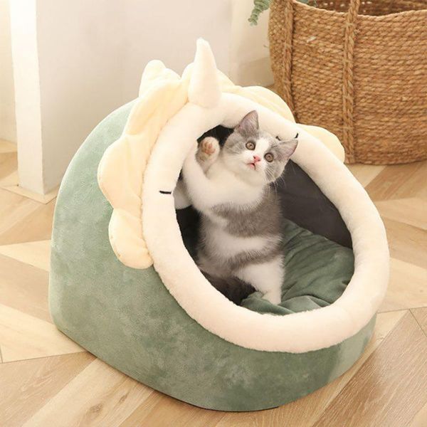 

cat beds & furniture indoor detachable semi-closed washable pet house kennel nest accessories pp cotton supplies