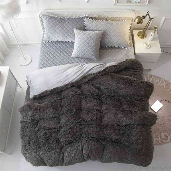 

5pcs  fleece warm bedding gray duvet cover bed set russian size 160x200cm bedskirt bedspread parure de lit