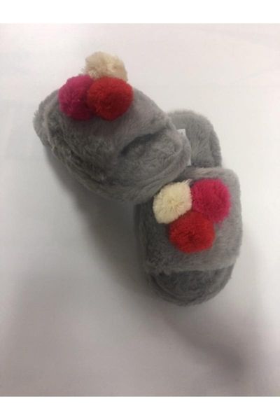 

slippers lilili women 's slip-resistant outsole soft pompom home, Black