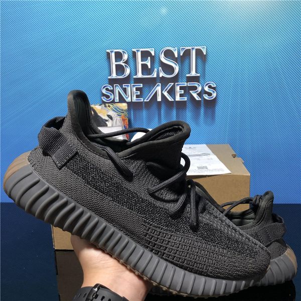 

new designer kanye men women running shoes cream white cinder tail light black static 3m reflective zebra oreo bred trainer v2 sneakers with