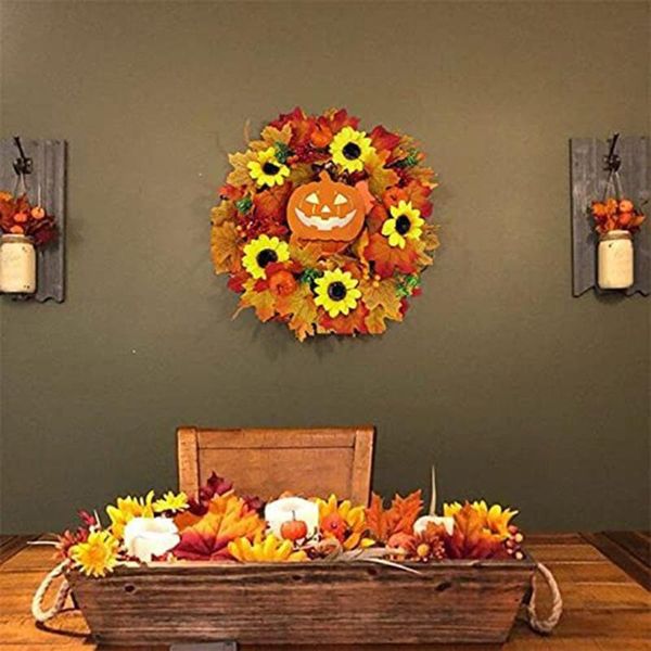 

decorative flowers & wreaths wreath artificial autumn lighted for wedding party decoration indoor and outdoor helloween pumpkin type