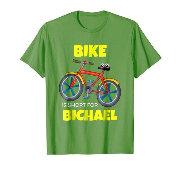 

men's t-shirts bike is short for bichael - funny pun shirt, White;black