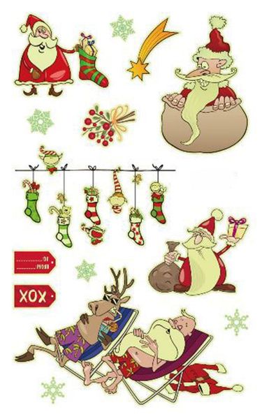 

temporary tattoos luminous tattoo sticker fake tatoo santa claus reindeer christmas day flash taty tatouage glowing in dark waterproof