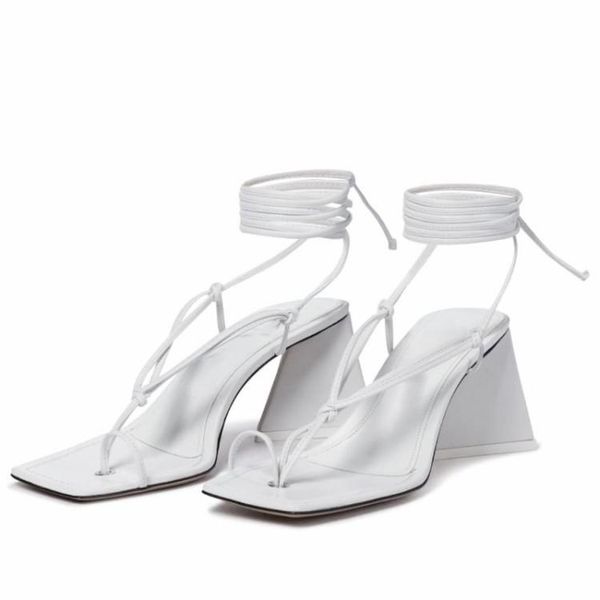 

2021 satin ladies leather chunky high heel sandals solid cross-tied lace up peep-toe square toe head wedding party shoes size 34-43 3 colour, Black