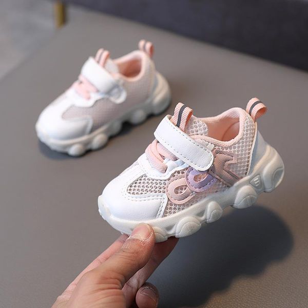 

athletic & outdoor kids shoes children girls sneakers for baby toddler casual fashion breathable boys sports size, Black