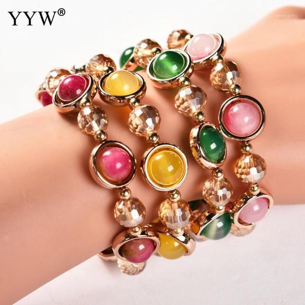 

charm bracelets cats eye with dragon veins charms strand bracelet for women fashion stone jewelry gift 50mm1, Golden;silver