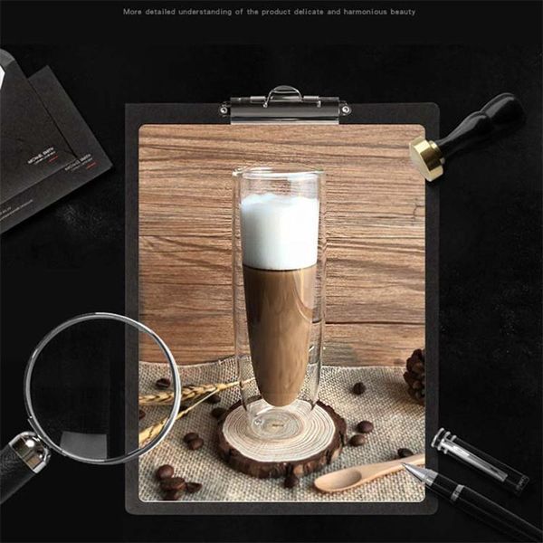 

wine glasses 150ml double-layer coffee cup creative champagne s vodka beer mug heat-resistant drinking glass water juice cups