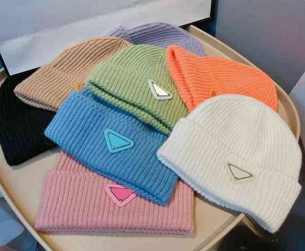 

designer beanie inverted triangle cap man woman 22 fashion winter hats breathable hat skull knitted beanies ski snapback mask fitted, Blue;gray