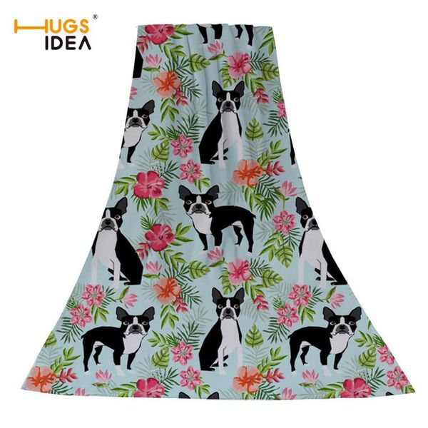 

towel hugsidea beach towels boston terrier beagle floral design large thick bath for women kids travel swimming dachshund