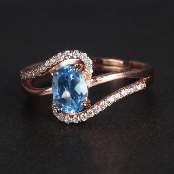 

cluster rings genuine solid sterling silver 925 ring ladies oval z for women designer jewelry luxury adjustable size wholesale, Golden;silver