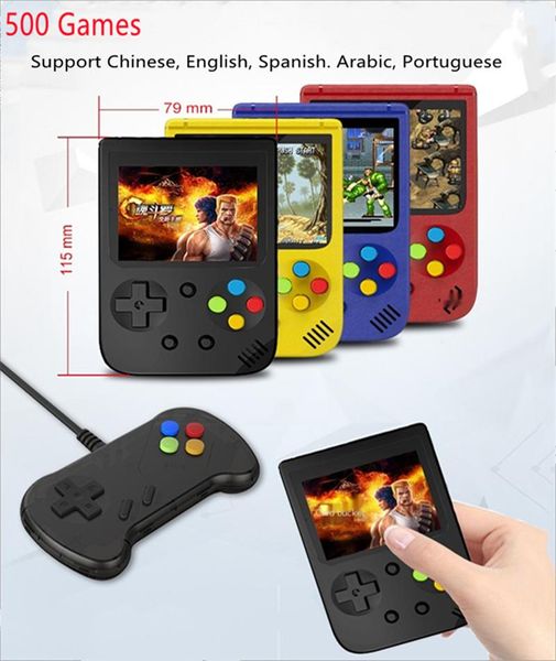 

portable game players retro mini handheldvideo console 8-bit 3.0 inch built in 500 games supporting 5 languages