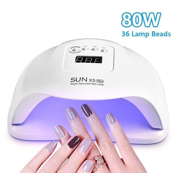 

plus nail lamp 80w uv led gel dryer curing manicure pedicure machine minuterie intelligente de 10/30/60s dryers1