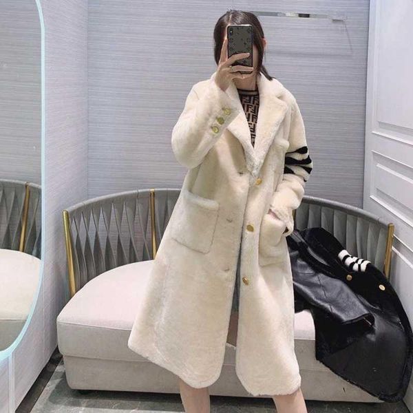 

women's fur & faux natural women long coat double-faced sheepskin and outwear winter merino sheep warm thick real h116, Black
