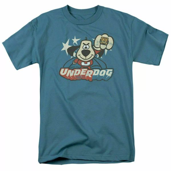 

underdog flying logo t shirt mens licensed cartoon merchandise slate, White;black