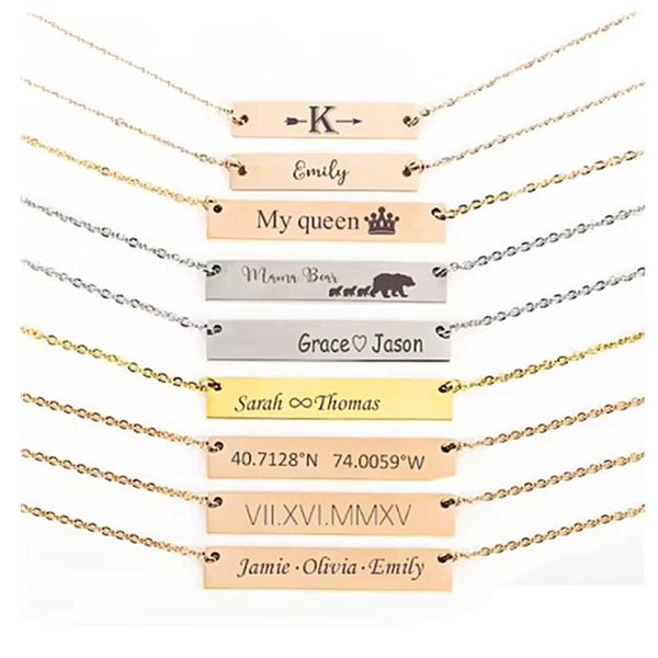 

party favor custom name necklace,personalized initial necklace,rose gold bar necklace mother's mothers day gift,betrothal gift