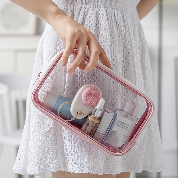 

storage bags women travel bag girl toiletry organizer waterproof pvc cosmetic portable transparent makeup female wash