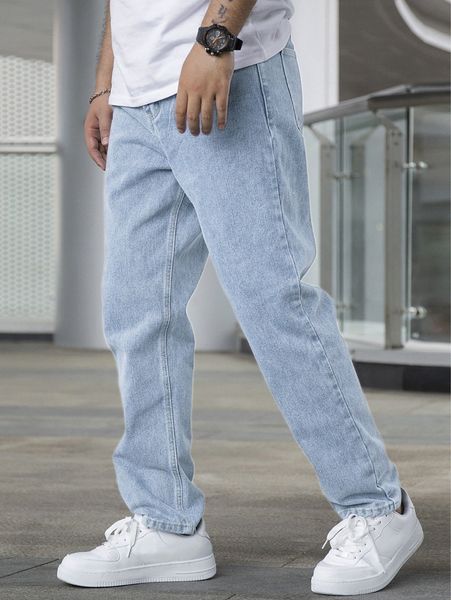 

men light wash slant pocket jeans g5pa#, Blue