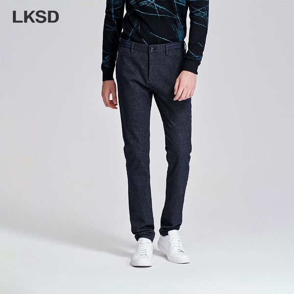 

autumn winter bussiness casual simple men's pants fashion suit soft high waist ankel-length men u16190096, Black